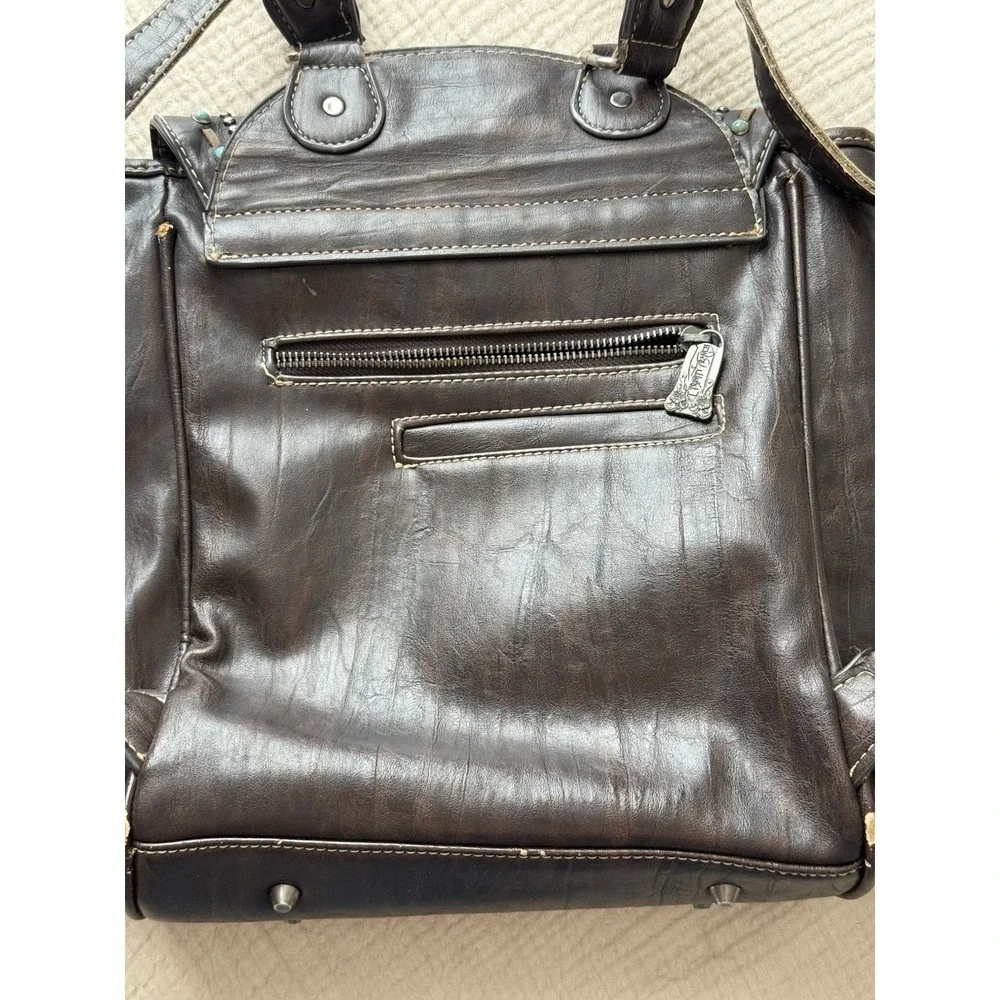 Trinity Ranch Brown Backpack Tooled Leather Bag‎ Western Cowgirl